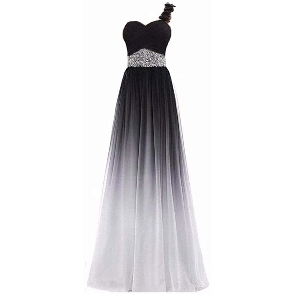 Women's Gradient Evening Prom A Line Bridesmaid Dress Custom Wedding Ball Gown
