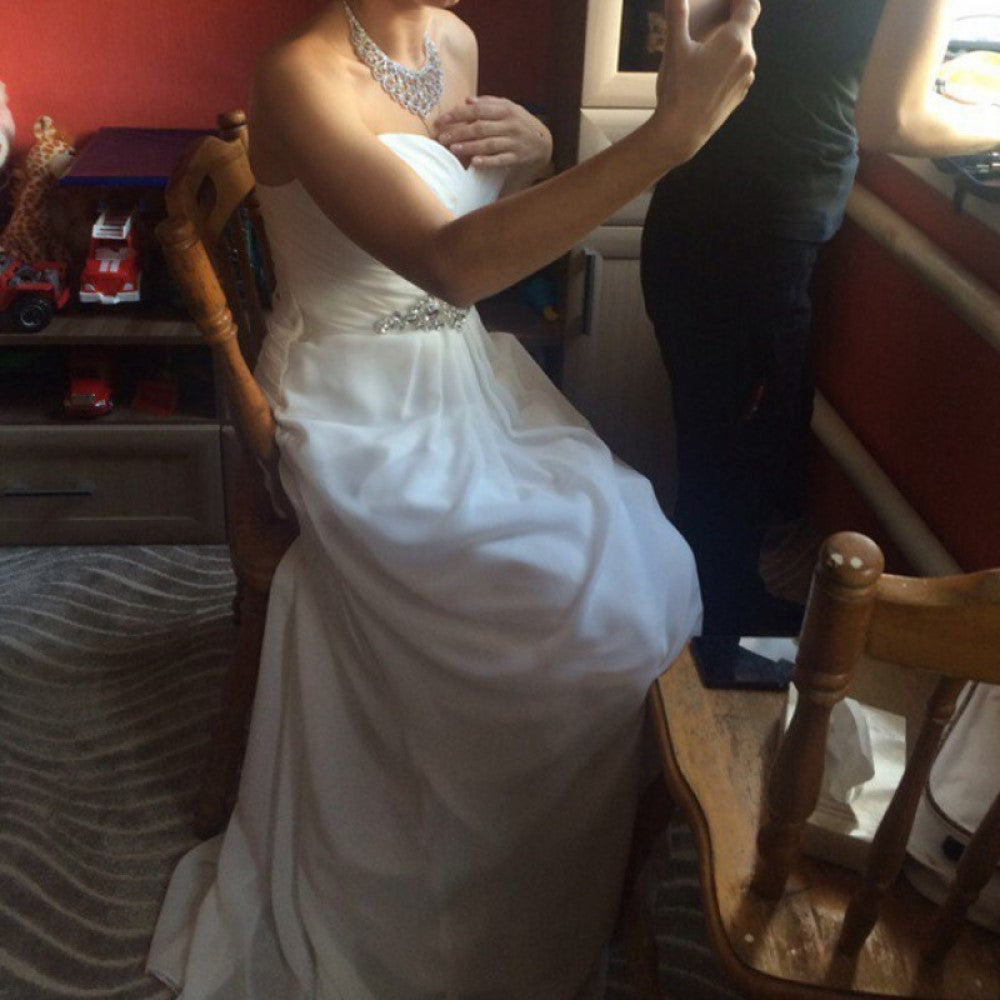 sd-hk Ladies Wedding Dress High Waist Strapless Bridesmaid Dress