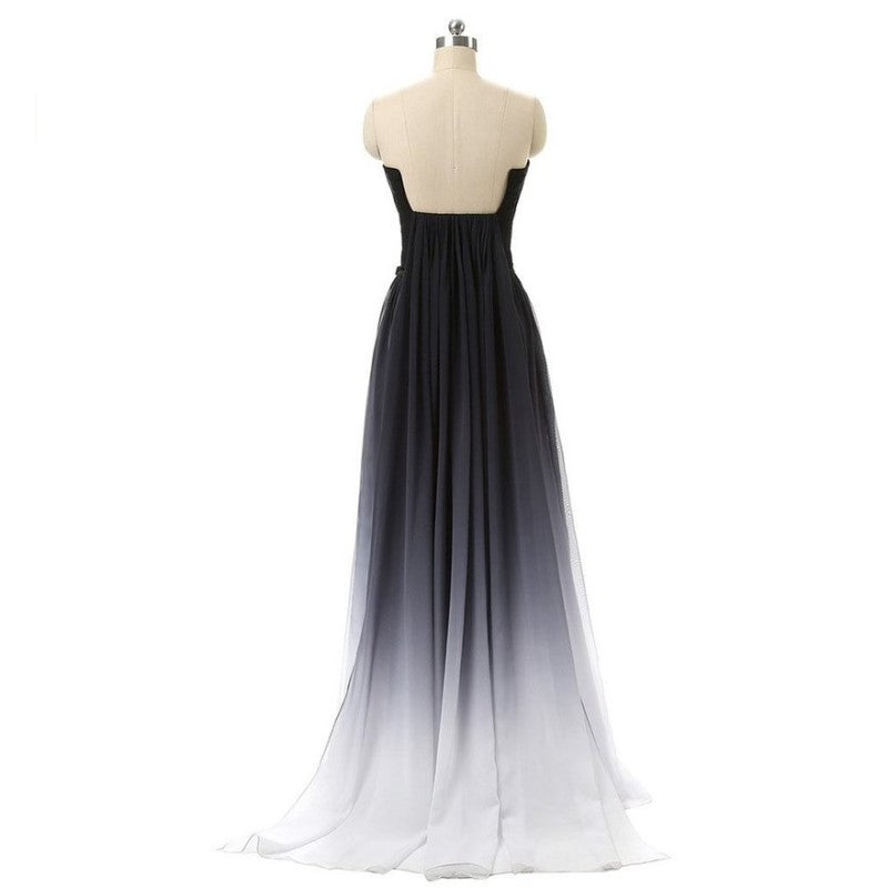 sd-hk A line Chiffon Gradient Color Prom Dress Off The Shoulder Ombre Gowns