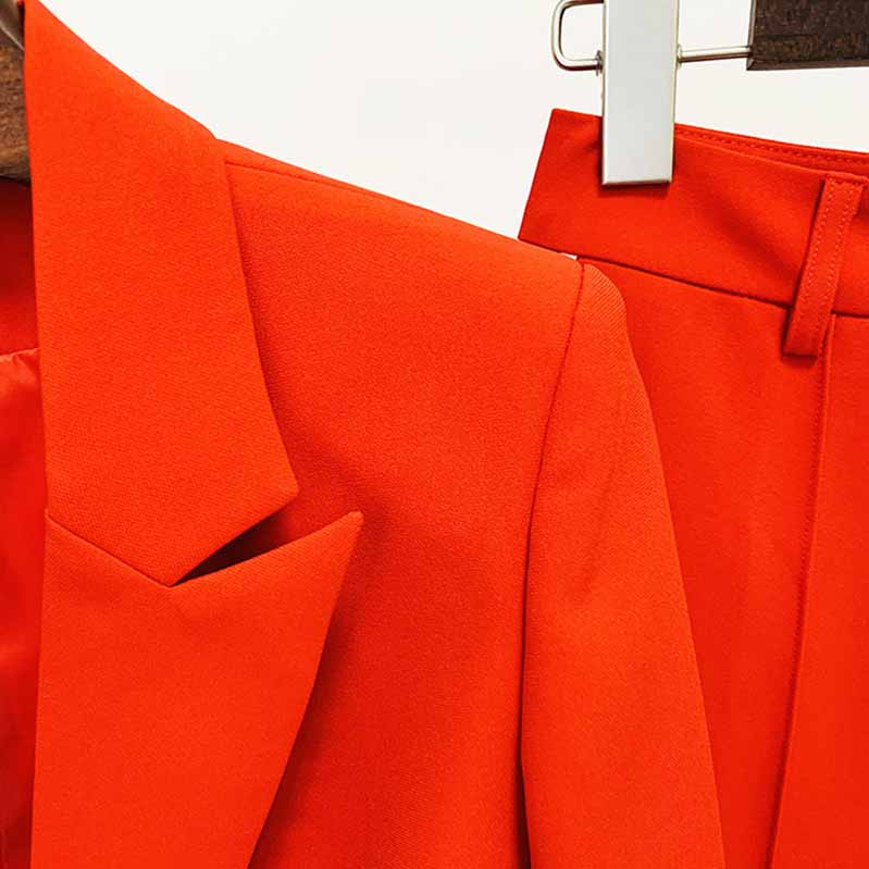 Women Pantsuits Wedding Tuxedos Party Suit + Flare Trousers Suit Two Piece Red Pantsuits