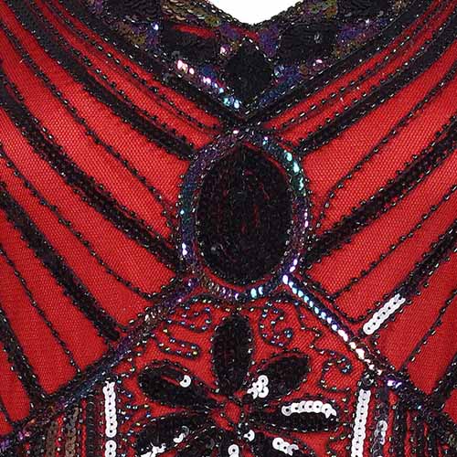 Women's Flapper Dresses 1920s V Neck Beaded Fringed Great Gatsby Dress