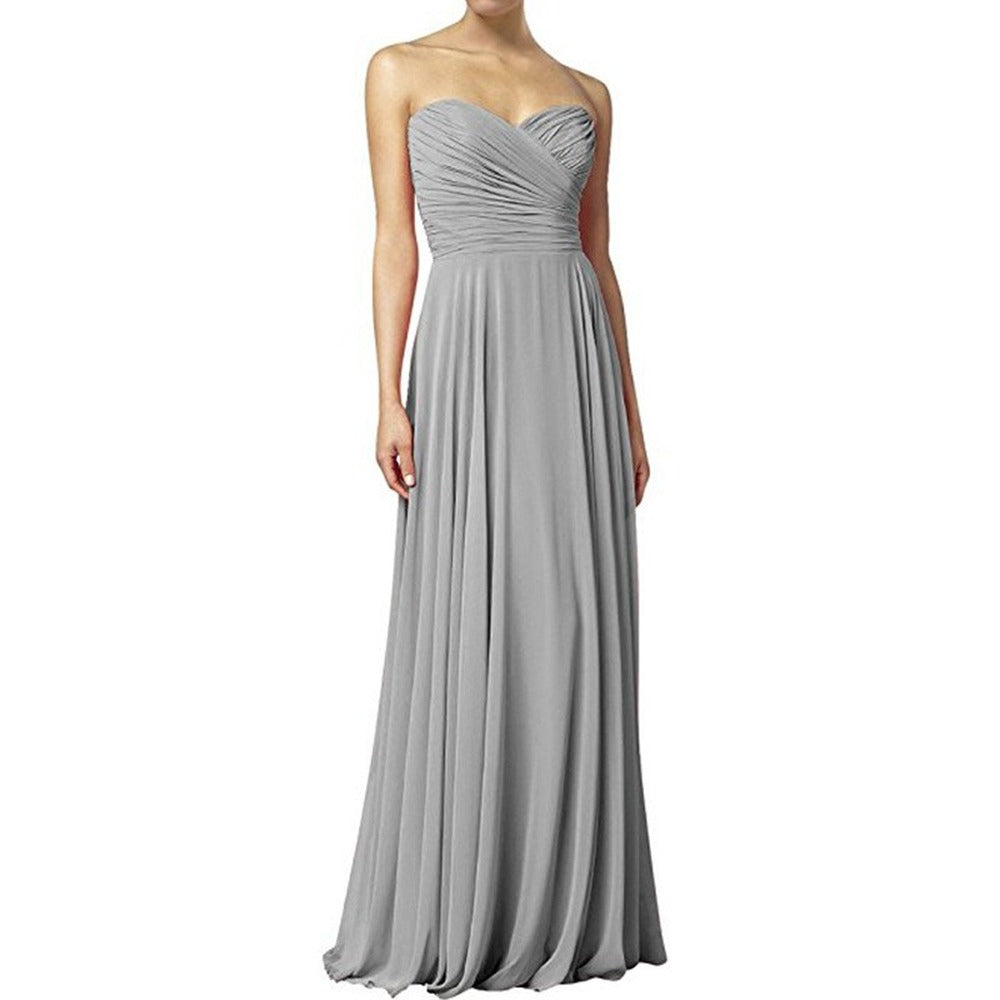 Off The Shoulder Prom Gown Long Chiffon Bridesmaid Dress