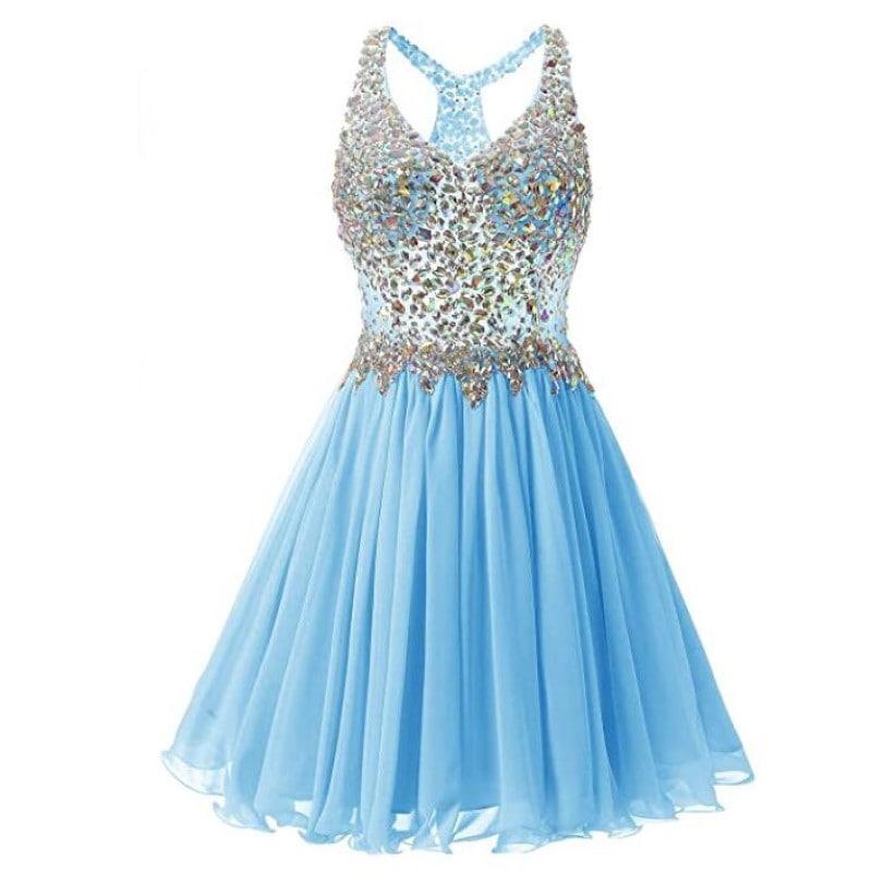 Women's Beaded Chiffon Homecoming Dresses Short Prom Gown 20 SD Dresscode & Fashiontrends Women's Beaded Chiffon Homecoming Dresses Short Prom Gown 20 SD Dresscode & Fashiontrends