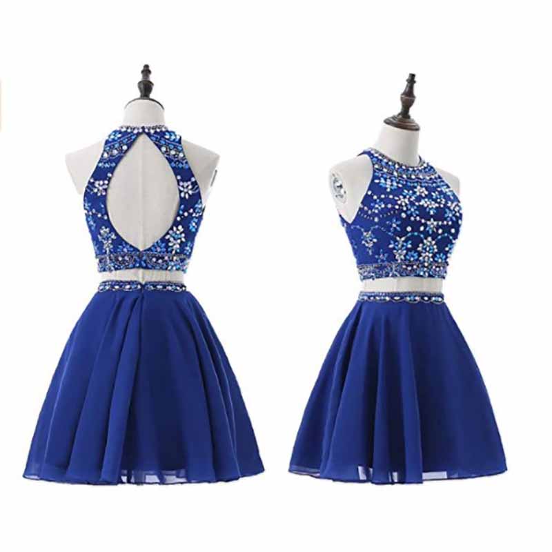 Women's 2 Piece Prom Dresses Short Homecoming Party Cocktail Gown Tulle Gala Dress