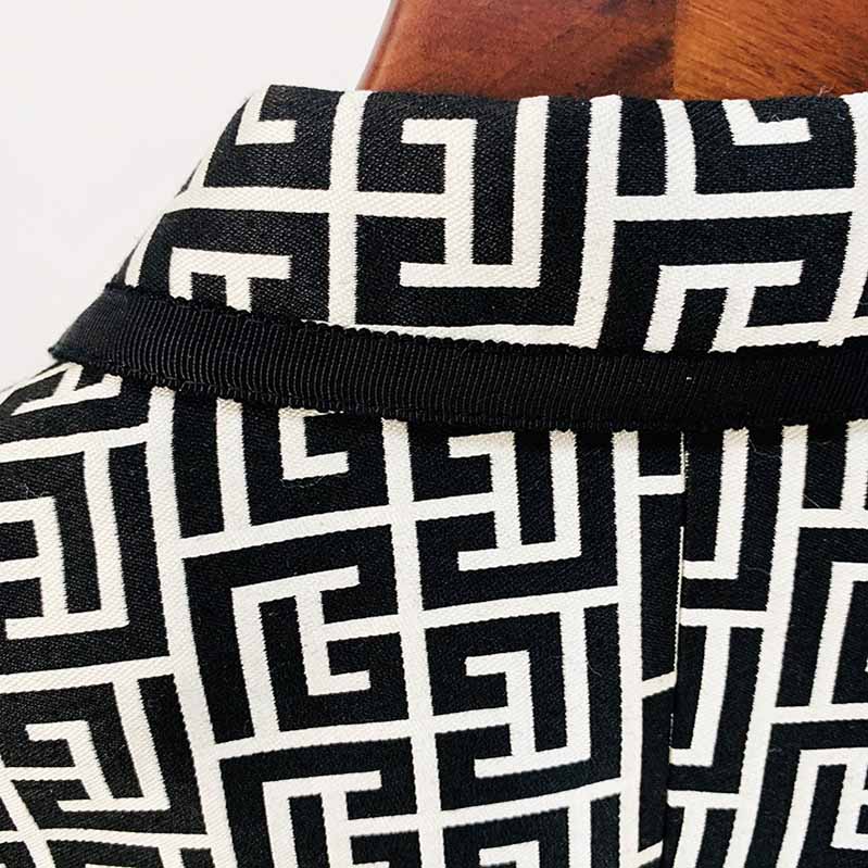 Women's Geometric Coats Monogrammed Blazer Outwear