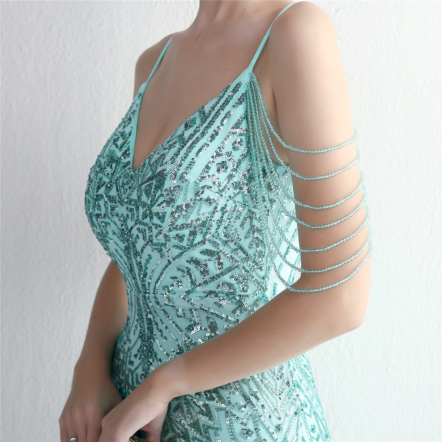 Women's Sequined Wedding Evening Mermaid Dress Bridal Gowns S-4XL