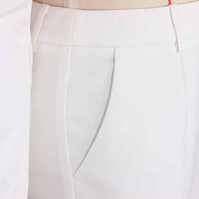 Women's Belted Pant Suit White Double Beasted Two Piece Business Set