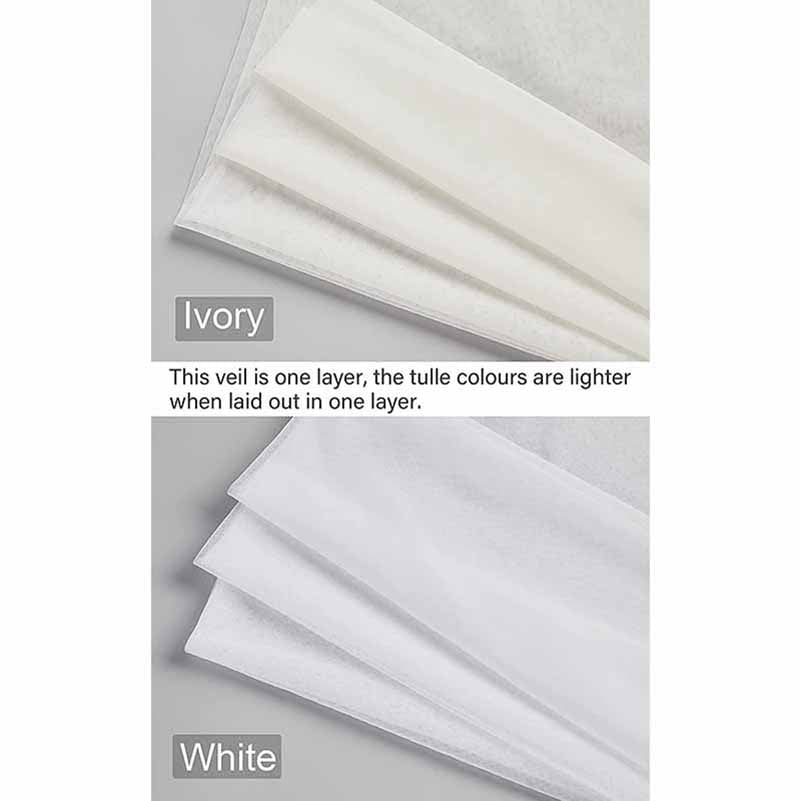 Wedding Bridal Veil with Comb Lace Applique Edge Veil