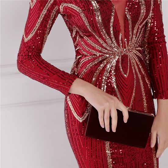 Women's Evening Dress Tight-Fitting Long Sleeve Sequin Formal Occasion Dress S-4XL