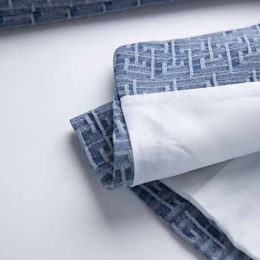 Women's Double Breasted Lion Buttons Belted Soft Denim Blazer Jacket