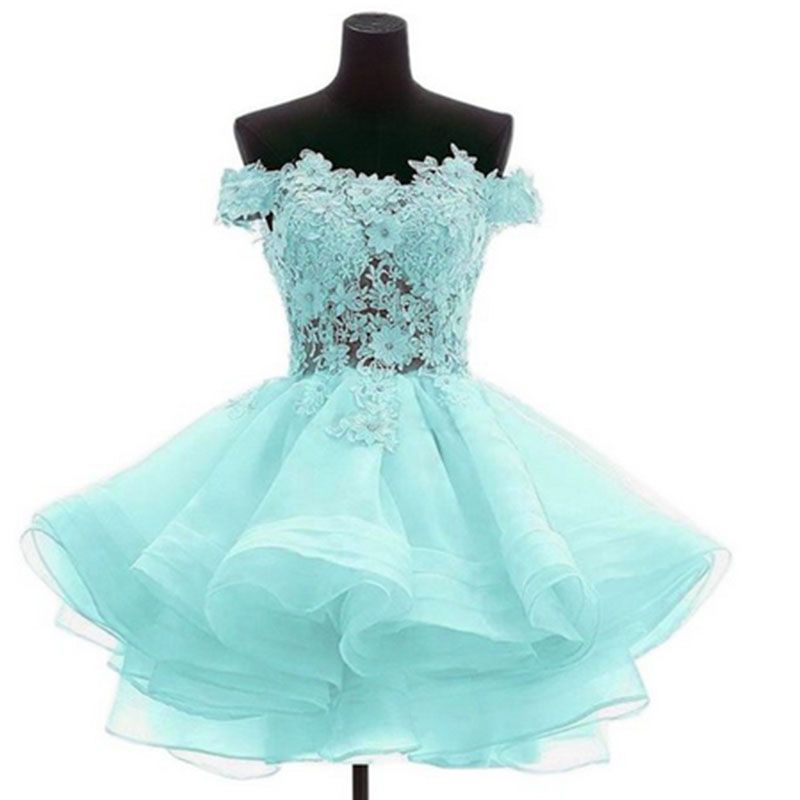 Women's Tulle Mini Cocktail Party Dress Short Prom Gown