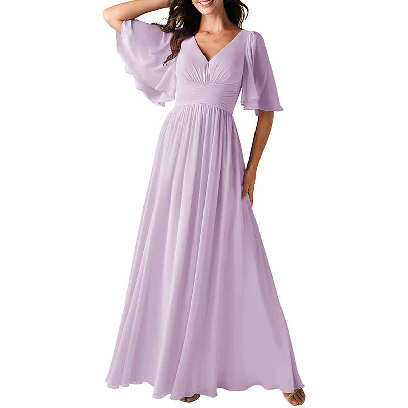 Women's Elegant V-Neck Formal Evening Dresses Bridesmaid dress
