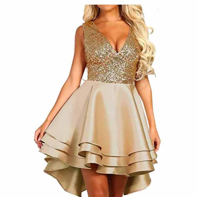 Women's Sequin Glitter V Neck Skater Mini Club Cocktail Party Swing Dr – SD  Dresscode & Fashiontrends