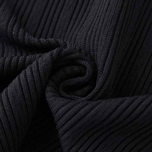 Womens Black Knit Dress With Short Sleeve Mini Knitted Dress