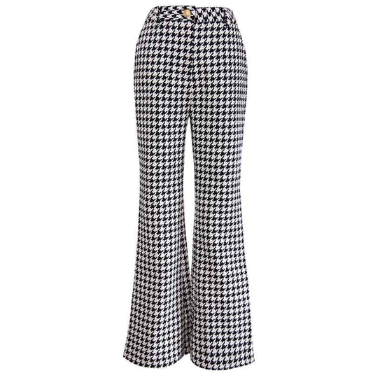 Womes Houndstooth Flared Pants