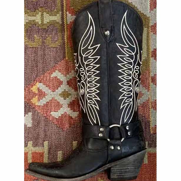 Women Strap Mid Calf Cowgirl Shoes Cowboy Boots