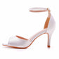 Wedding Heel Sandals White Open Toe Party Dress Heels With Strap