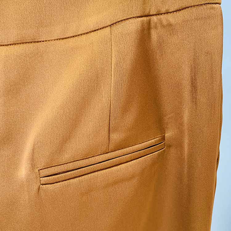 Women's Rust Pantsuit Double Breasted Button Blazer + Wide Trousers