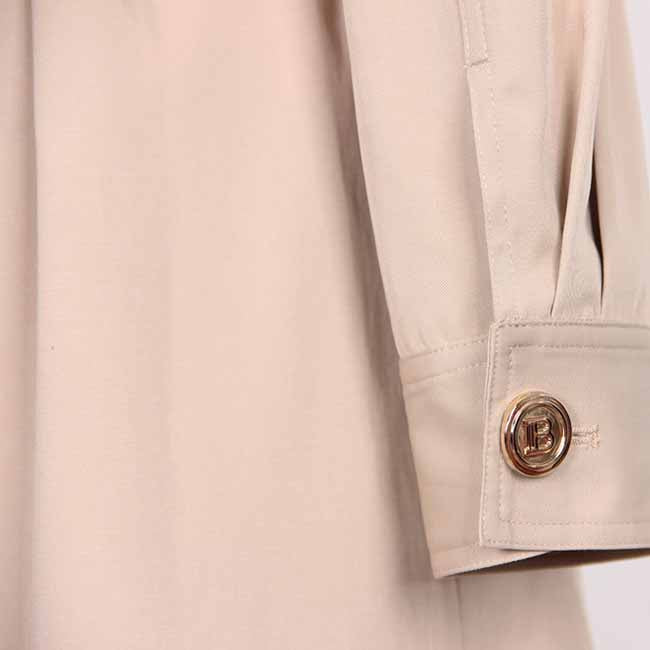 Women over-sized cotton-blend trench-coats belted twill wind coat