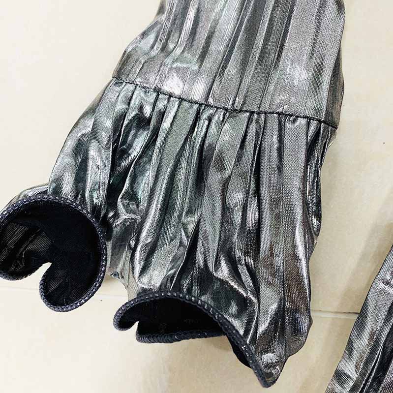 Women's BLING BLING Long Sleeves Ruched Club Party Mini Dresses