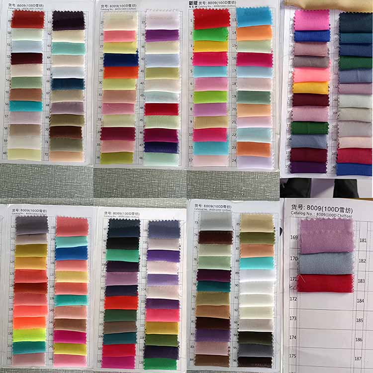 Chiffon lace mother of the bride dress fabric swatches in various colors for custom options