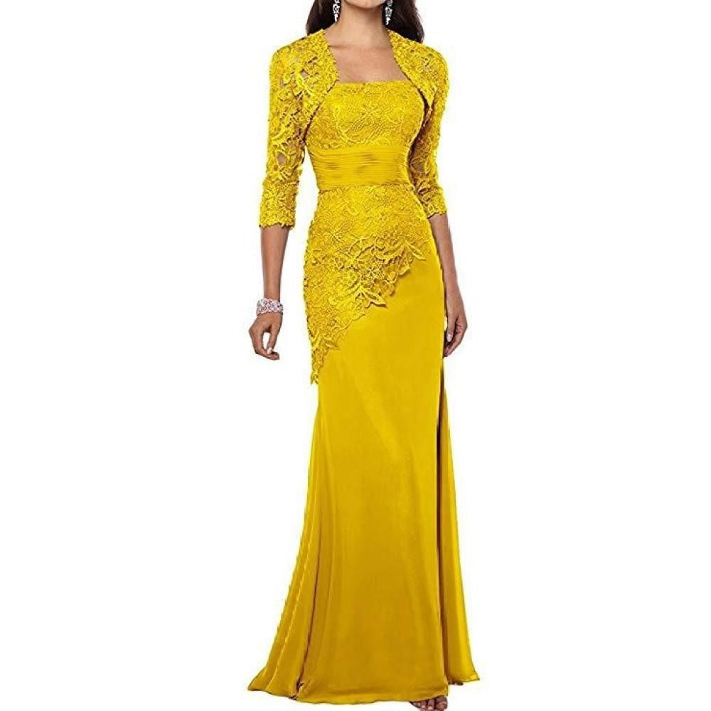 Womens Lace Wedding Bridesmaid Dress Formal Gowns with Jacket