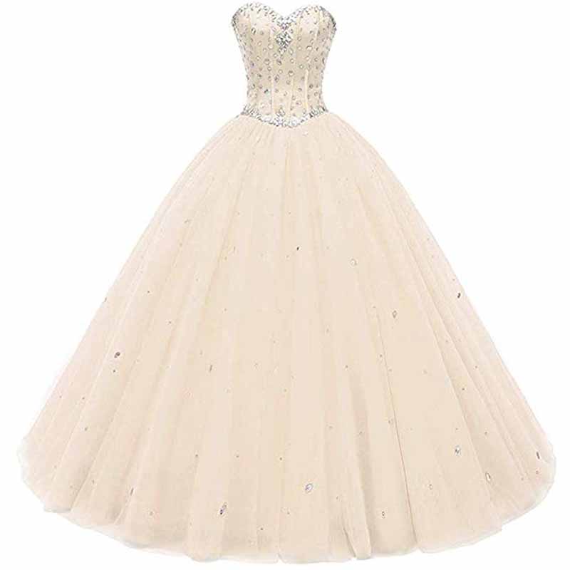 Women's Sweetheart Ball Gown Tulle Quinceanera Dresses Prom Dress