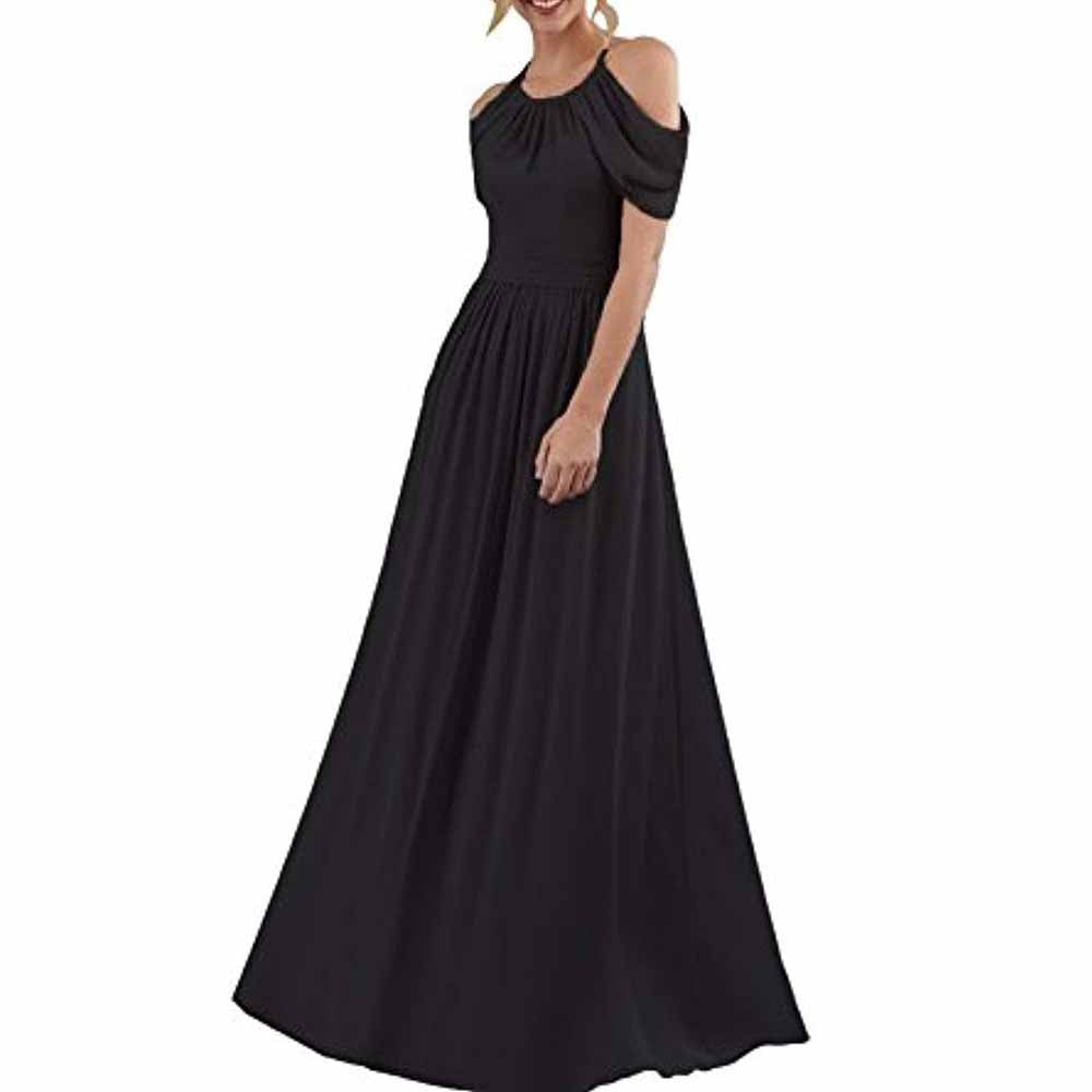 Chiffon Bridesmaid Dress Cut Off Shoulder Bridesmaid Dress Party Prom