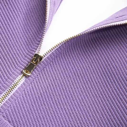 Women's V Neck Sweater Dress Short Sleves Violet Knitted Bodycon Dress