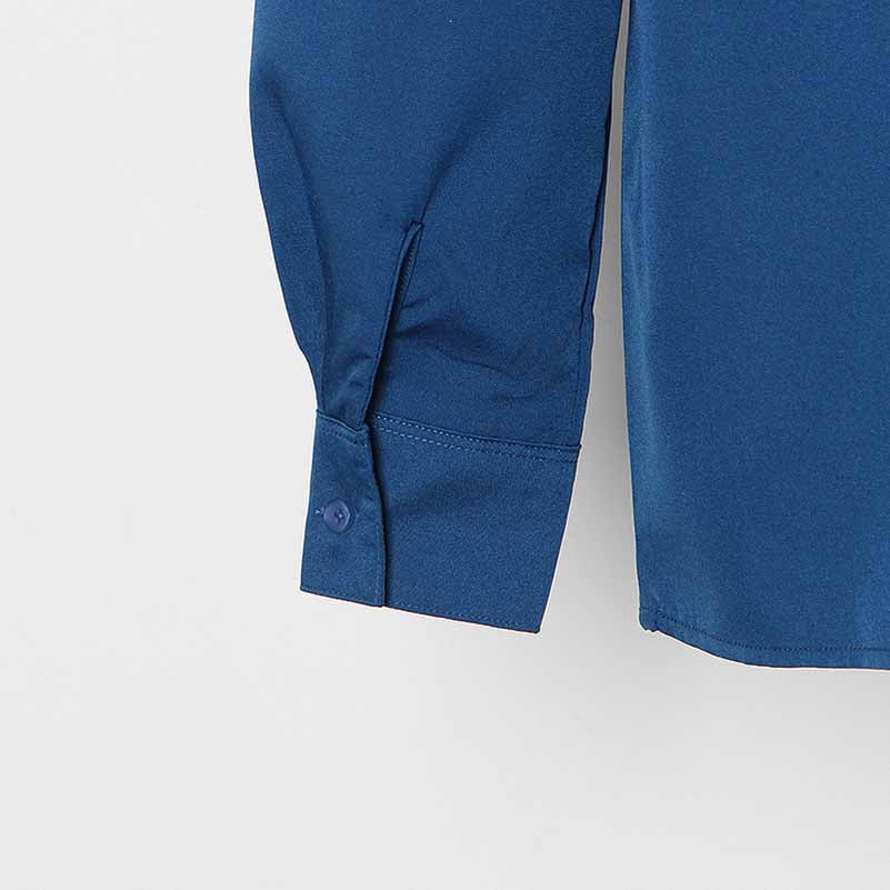 Women V Neck Silk Blouse Loose Franch Shirt