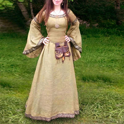Medieval Dress Vintage Renaissance Gothic Long Dress Party Costume Gown