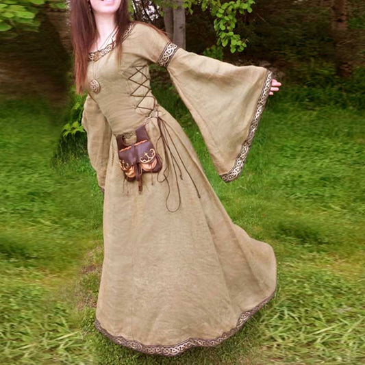 Medieval Dress Vintage Renaissance Gothic Long Dress Party Costume Gown