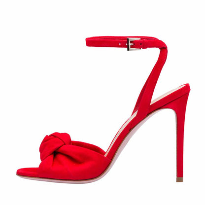 High Heel Open Toe Ankle Sandals Buckle Stiletto High Heeled Pumps Knot Dress Shoes