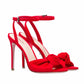 High Heel Open Toe Ankle Sandals Buckle Stiletto High Heeled Pumps Knot Dress Shoes