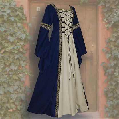 Medieval Court Long Dress Halloween Cosplay Costume 19042