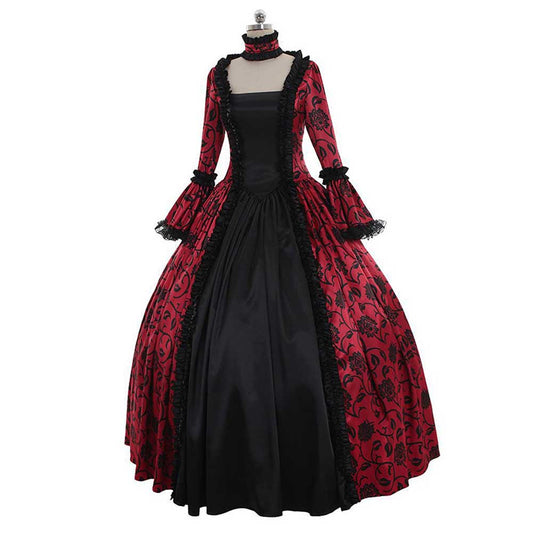 Medieval Court Long Dress Halloween Cosplay Costume 19040