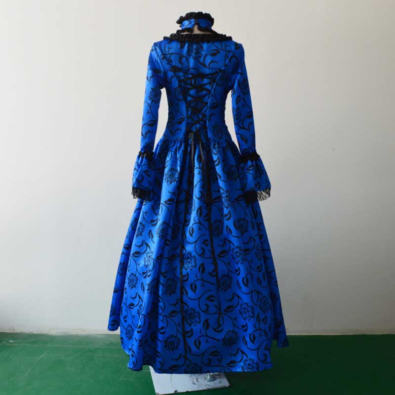 Medieval Court Long Dress Halloween Cosplay Costume 19040