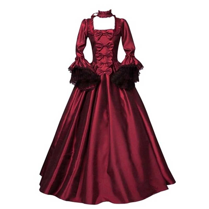 Medieval Court Long Dress Halloween Cosplay Costume 19054