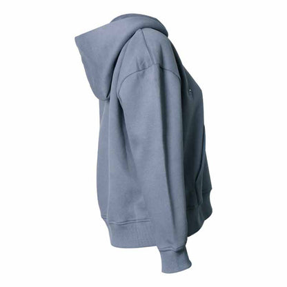 Women's Off Shoulder Hoodie Rib Knitted Cuffs Zipper Hoodie