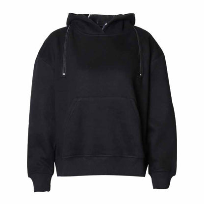 Women's Off Shoulder Hoodie Rib Knitted Cuffs Zipper Hoodie