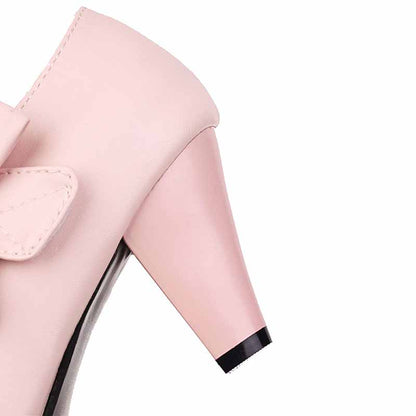 Womens Platform Pumps Ladies Sexy High Heeled Shoes With Bows