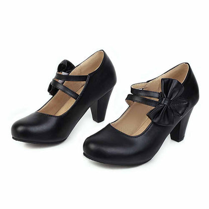 Womens Platform Pumps Ladies Sexy High Heeled Shoes With Bows