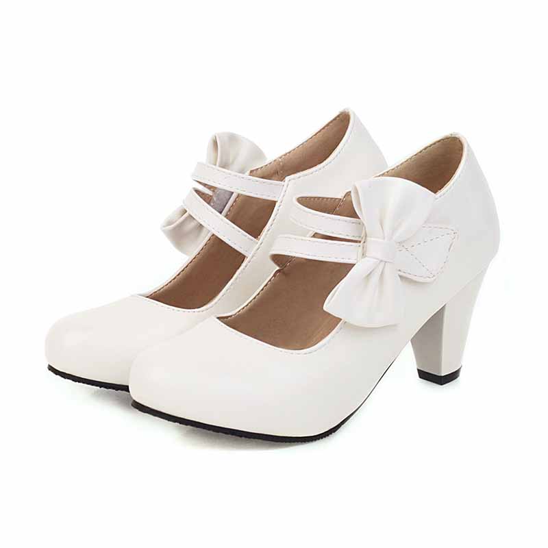 Womens Platform Pumps Ladies Sexy High Heeled Shoes With Bows