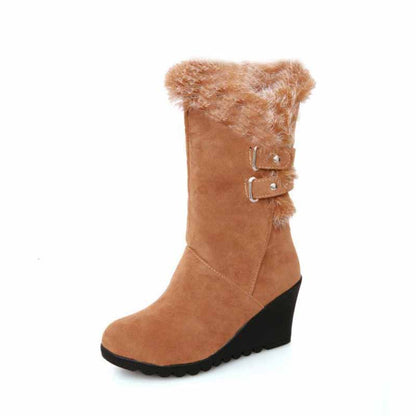 Women's suede wedge boots ankle bootie