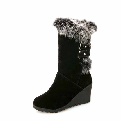 Women's suede wedge boots ankle bootie