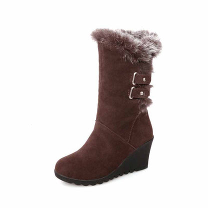 Women's suede wedge boots ankle bootie
