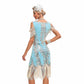 Women’s 1920s Flapper Dress Roaring 20s Cold Shoulder Fringe Gatsby Dress