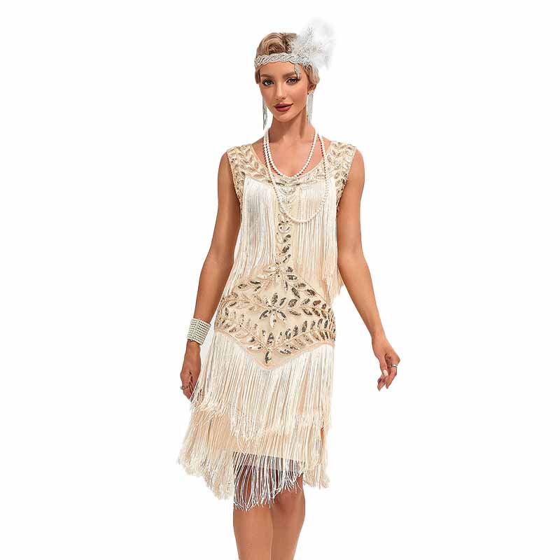 Women's Flapper Dress Gatsby Sequins Fringed 1920s Dress