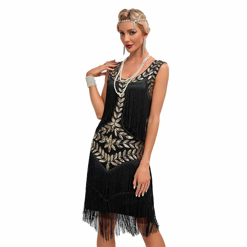 Women's Flapper Dress Gatsby Sequins Fringed 1920s Dress