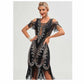 Women’s 1920s Flapper Dress Roaring 20s Cold Shoulder Fringe Gatsby Dress